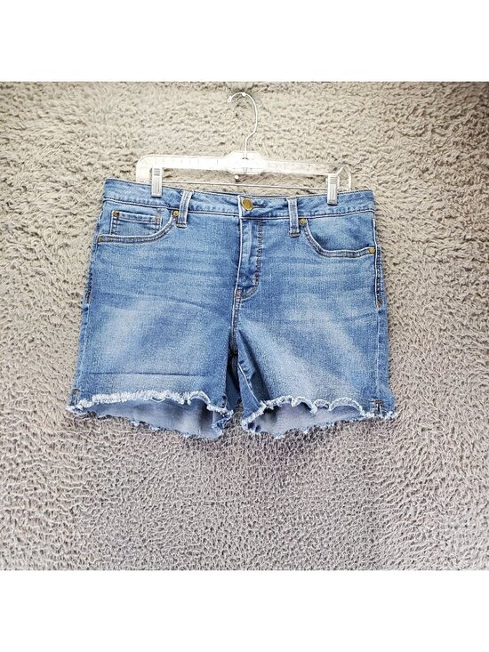 Seven7 Pants - Seven7 Shorts Womens Size 12 Blue Weekend Short Raw Hem Denim Jorts